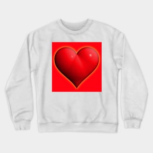 Glowing Red 3-D Heart Valentine's Day Crewneck Sweatshirt